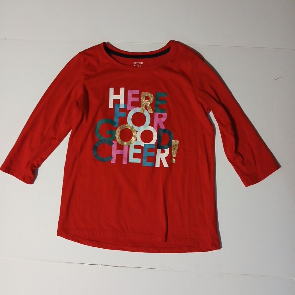 Crown & Ivy Girl Top Seasonal Graphic Size L
